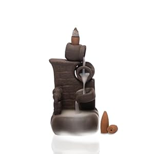 Hem Back Flow Burner Set-Wall Fountain | Elegant Incense Holder for Meditation and Relaxation | Enhances Aromatic Experience with Backflow Design | Perfect for Home, and Yoga Spaces | Enhances Focus