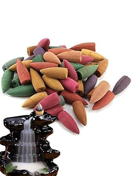CRAFTAM Polyresin Dropping Smoke Backflow Fountain Cone Incense Holder Showpiece Figurine with Free 10 Back Flow Incense Cones Item Name