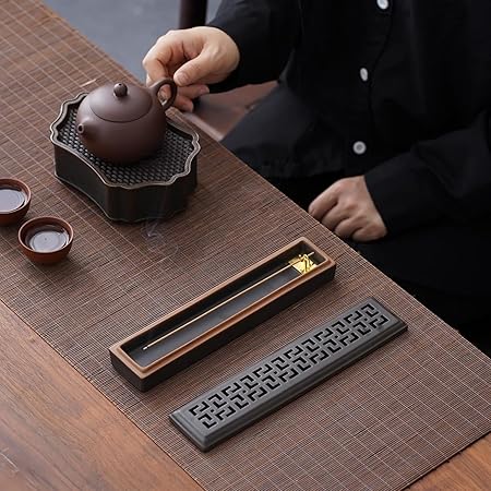 Incense Holder for Sticks，Ceramic Insence-Stick Holder Ash Catcher，Incense Holder Timkburner for Meditation Yoga Spa Room Decor