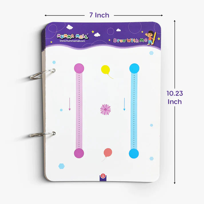68 Pages Reusable Tracing Line book to improve HAND WRITING For kids