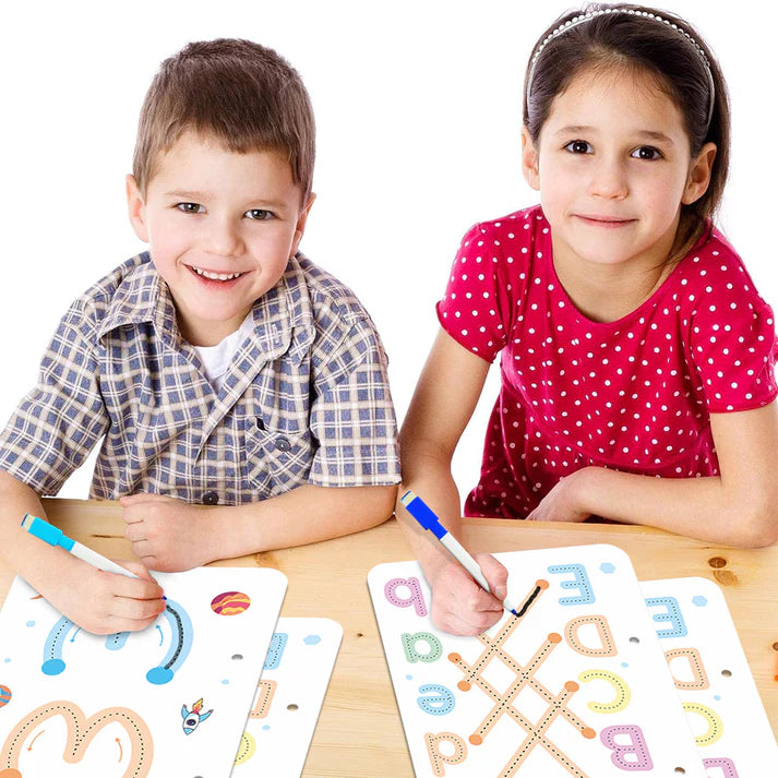 68 Pages Reusable Tracing Line book to improve HAND WRITING For kids