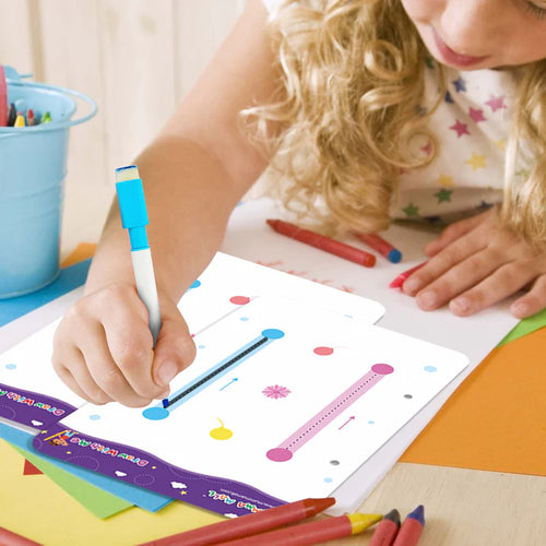 68 Pages Reusable Tracing Line book to improve HAND WRITING For kids